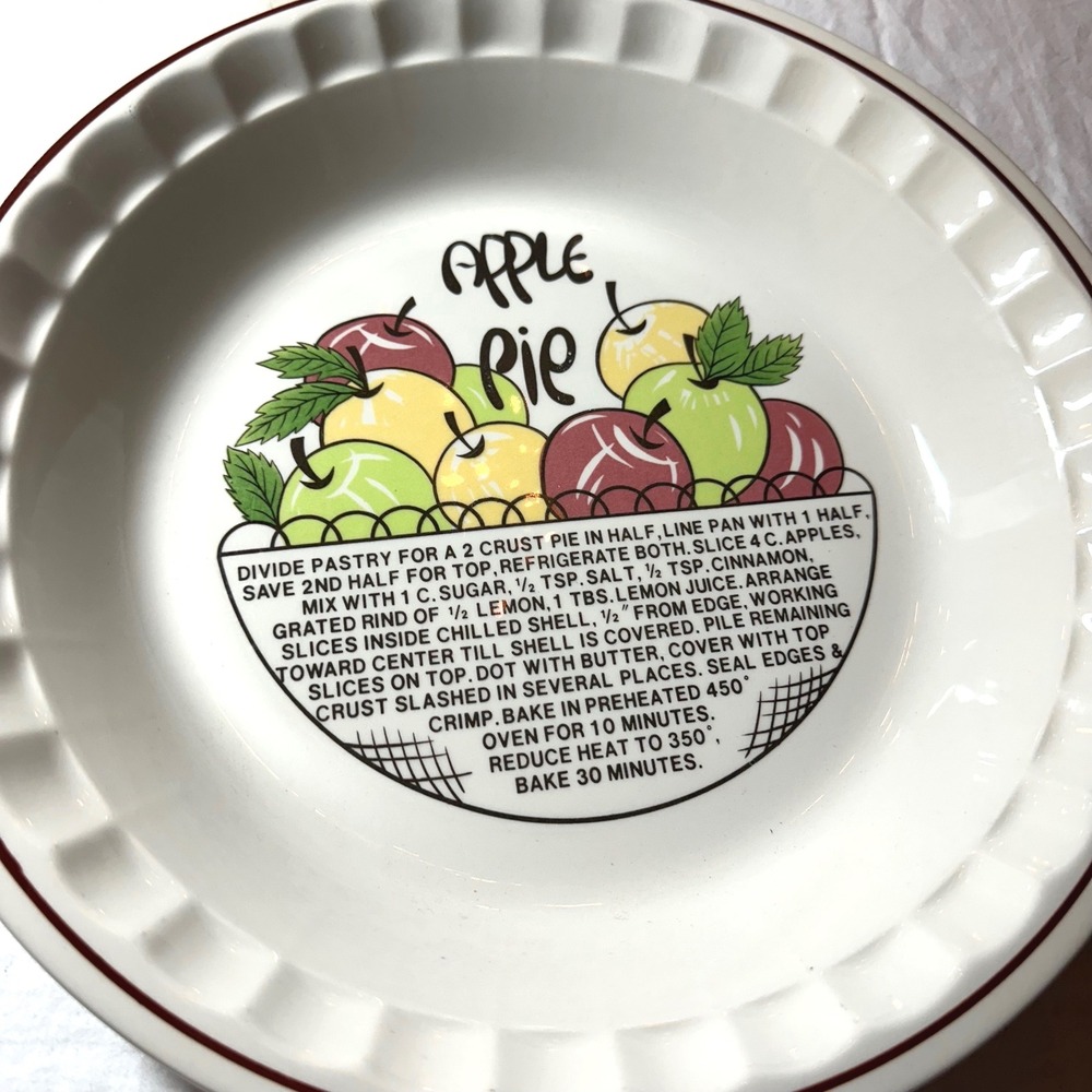 Hankook Pie Plate White Excellent Apple Pie Recipe Fluted Ceramic 10.5 Inch Core